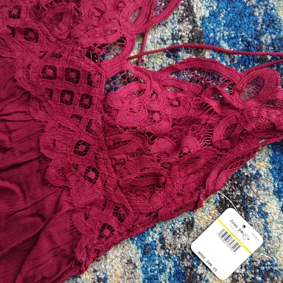NWT Free People Adella Slip Wine Deep Red S M L - Picture 10 of 12